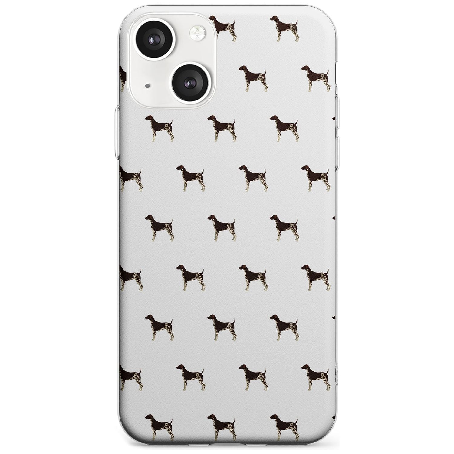 German Shorthaired Pointer Dog Pattern Phone Case iPhone 13 / Clear Case,iPhone 13 Mini / Clear Case,iPhone 14 / Clear Case,iPhone 14 Plus / Clear Case Blanc Space