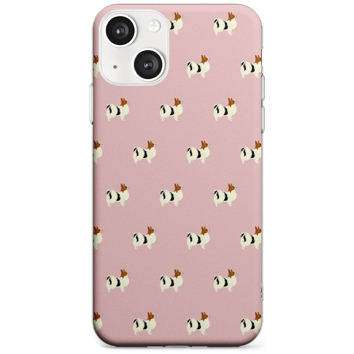 Papillon Dog Pattern Phone Case iPhone 13 / Clear Case,iPhone 13 Mini / Clear Case,iPhone 14 / Clear Case,iPhone 14 Plus / Clear Case Blanc Space