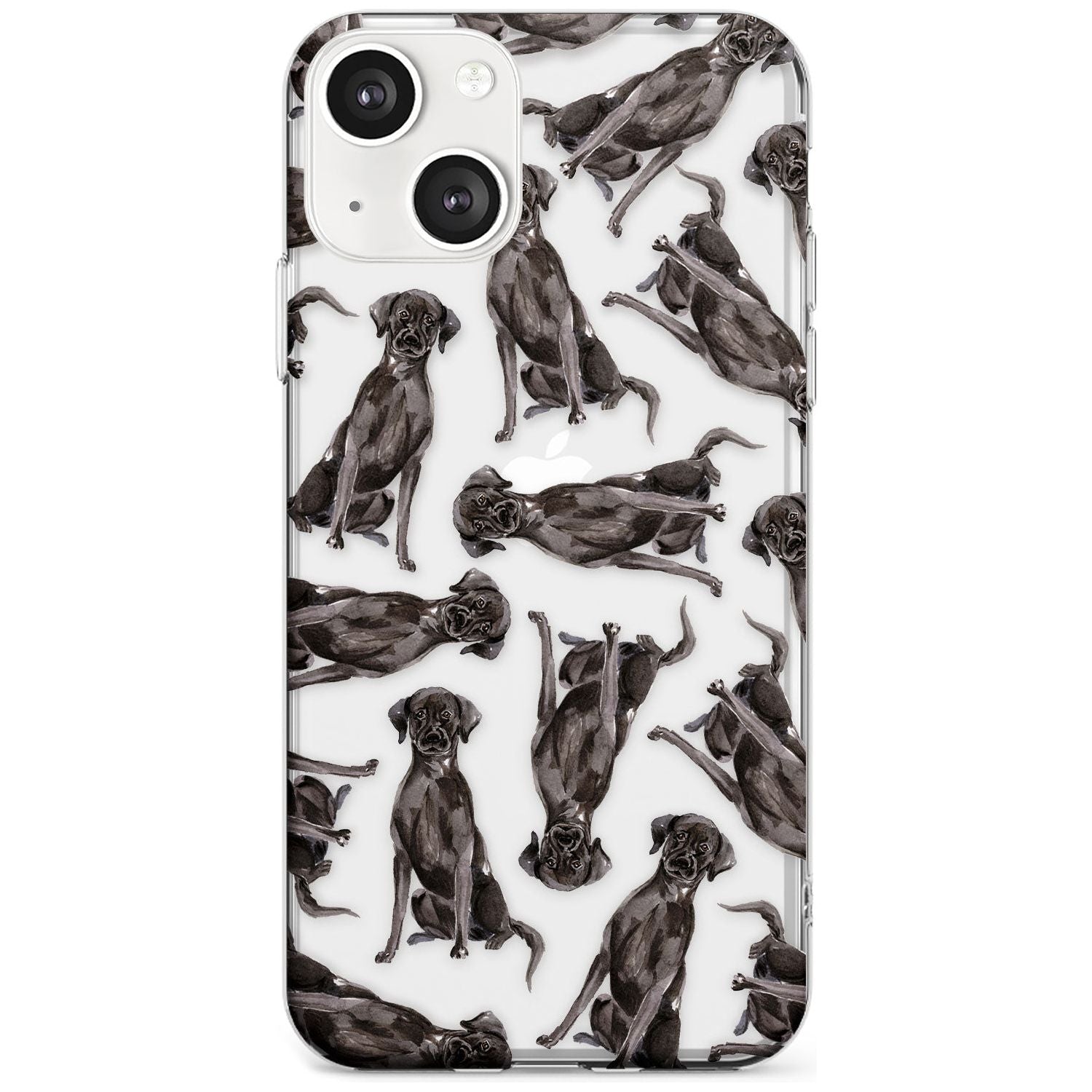 Black Labrador Watercolour Dog Pattern