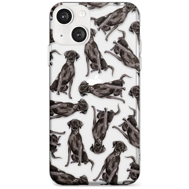 Black Labrador Watercolour Dog Pattern Phone Case iPhone 13 / Clear Case,iPhone 13 Mini / Clear Case,iPhone 14 / Clear Case,iPhone 14 Plus / Clear Case Blanc Space