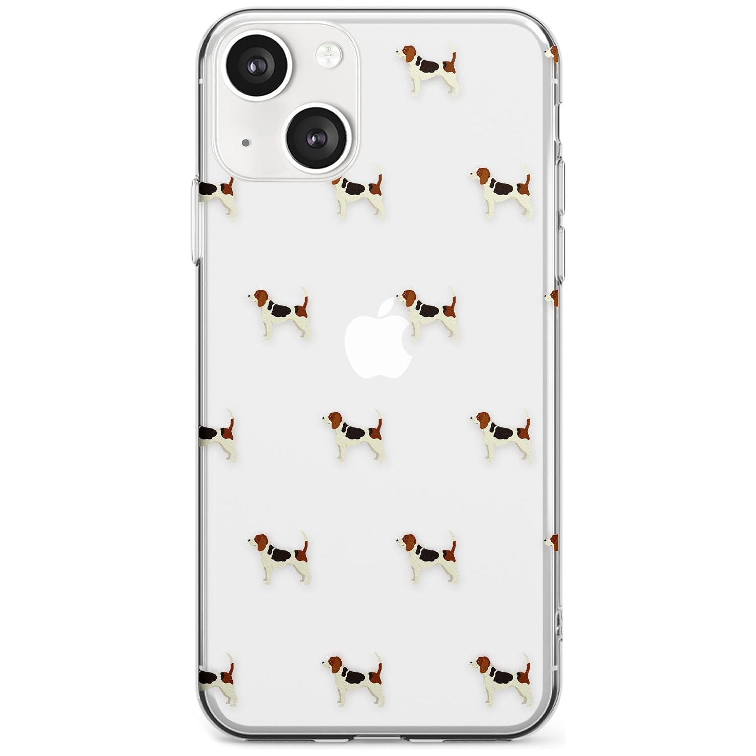 Beagle Dog Pattern Clear Phone Case iPhone 13 / Clear Case,iPhone 13 Mini / Clear Case,iPhone 14 / Clear Case,iPhone 14 Plus / Clear Case Blanc Space