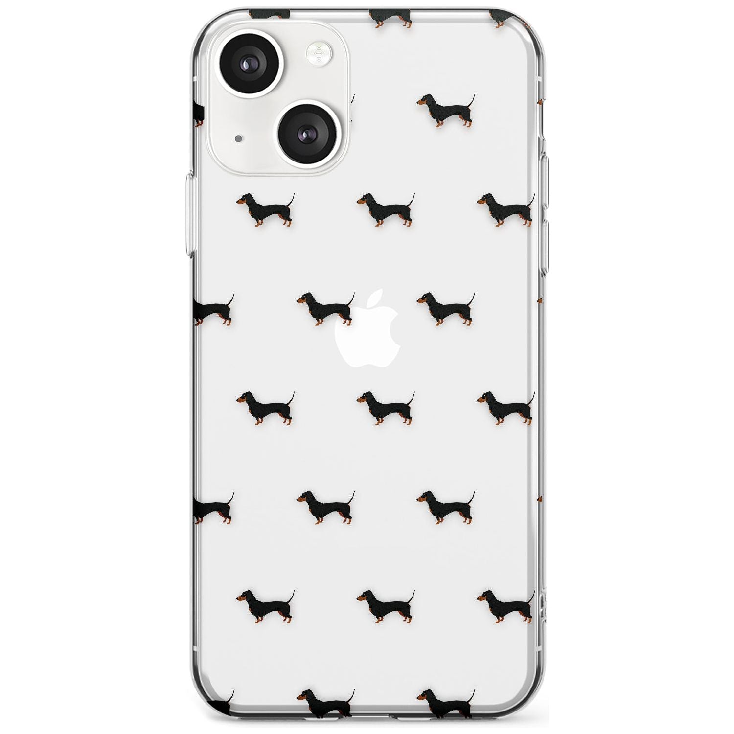 Dachshund Dog Pattern Clear Phone Case iPhone 13 / Clear Case,iPhone 13 Mini / Clear Case,iPhone 14 / Clear Case,iPhone 14 Plus / Clear Case Blanc Space