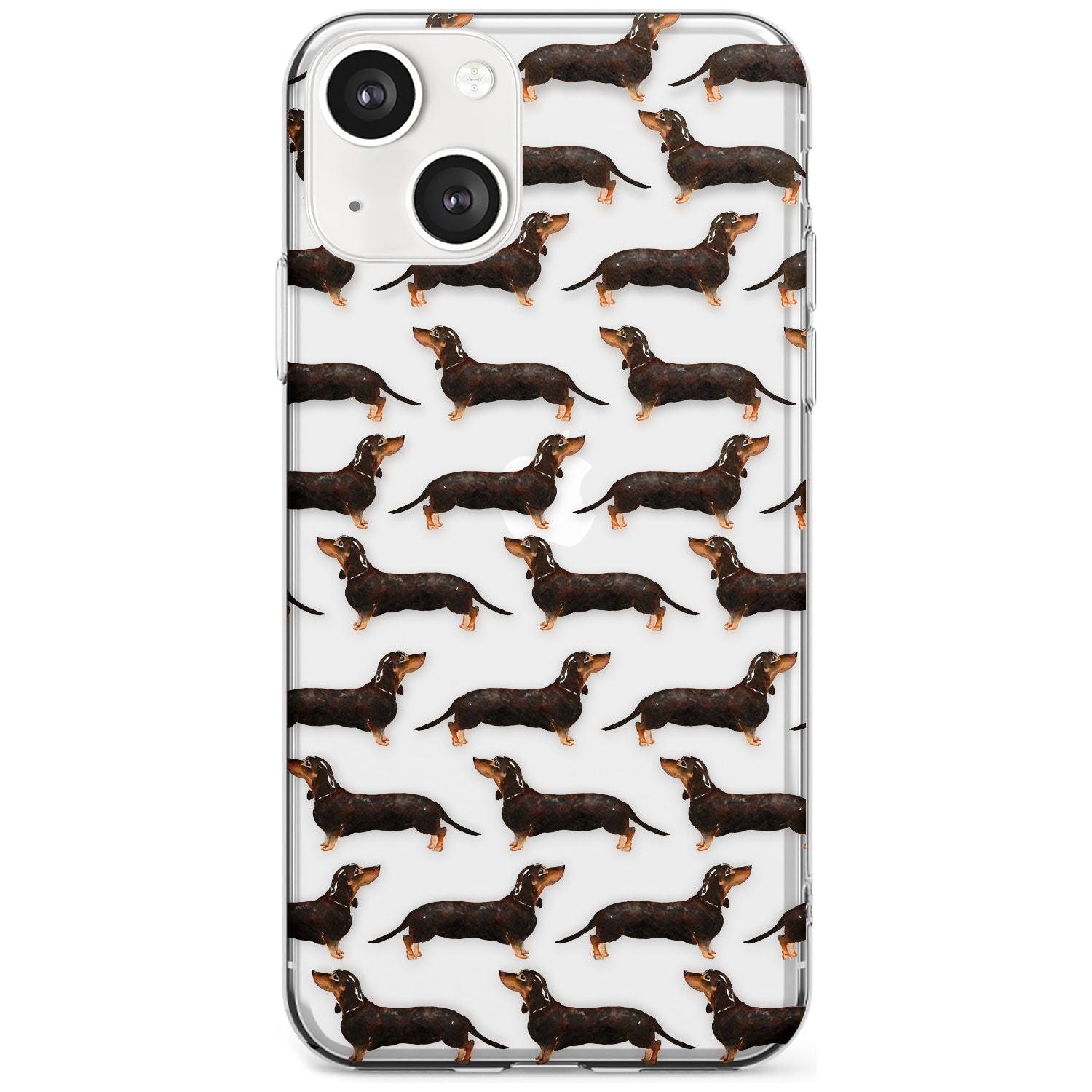 Dachshund (Black & Tan) Watercolour Dog Pattern Phone Case iPhone 13 / Clear Case,iPhone 13 Mini / Clear Case,iPhone 14 / Clear Case,iPhone 14 Plus / Clear Case Blanc Space