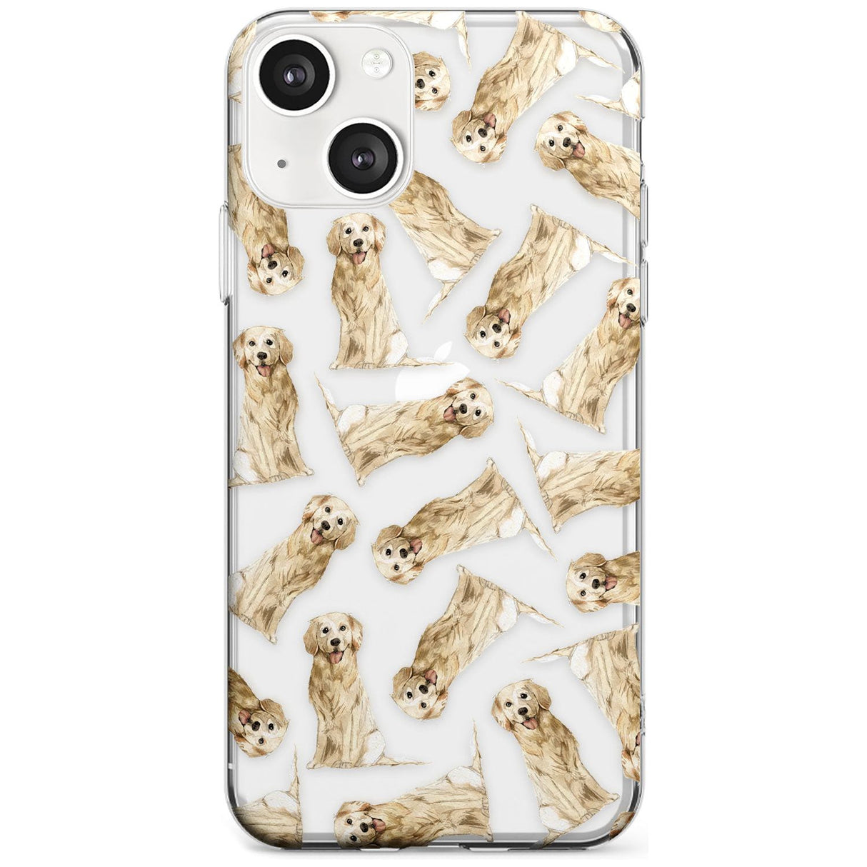 Golden Retriever Watercolour Dog Pattern Phone Case iPhone 13 / Clear Case,iPhone 13 Mini / Clear Case,iPhone 14 / Clear Case,iPhone 14 Plus / Clear Case Blanc Space