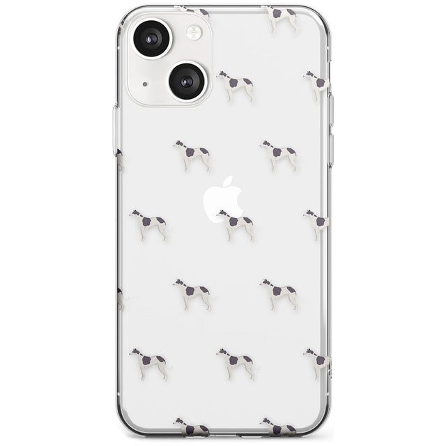 Greyhound Dog Pattern Clear Phone Case iPhone 13 / Clear Case,iPhone 13 Mini / Clear Case,iPhone 14 / Clear Case,iPhone 14 Plus / Clear Case Blanc Space