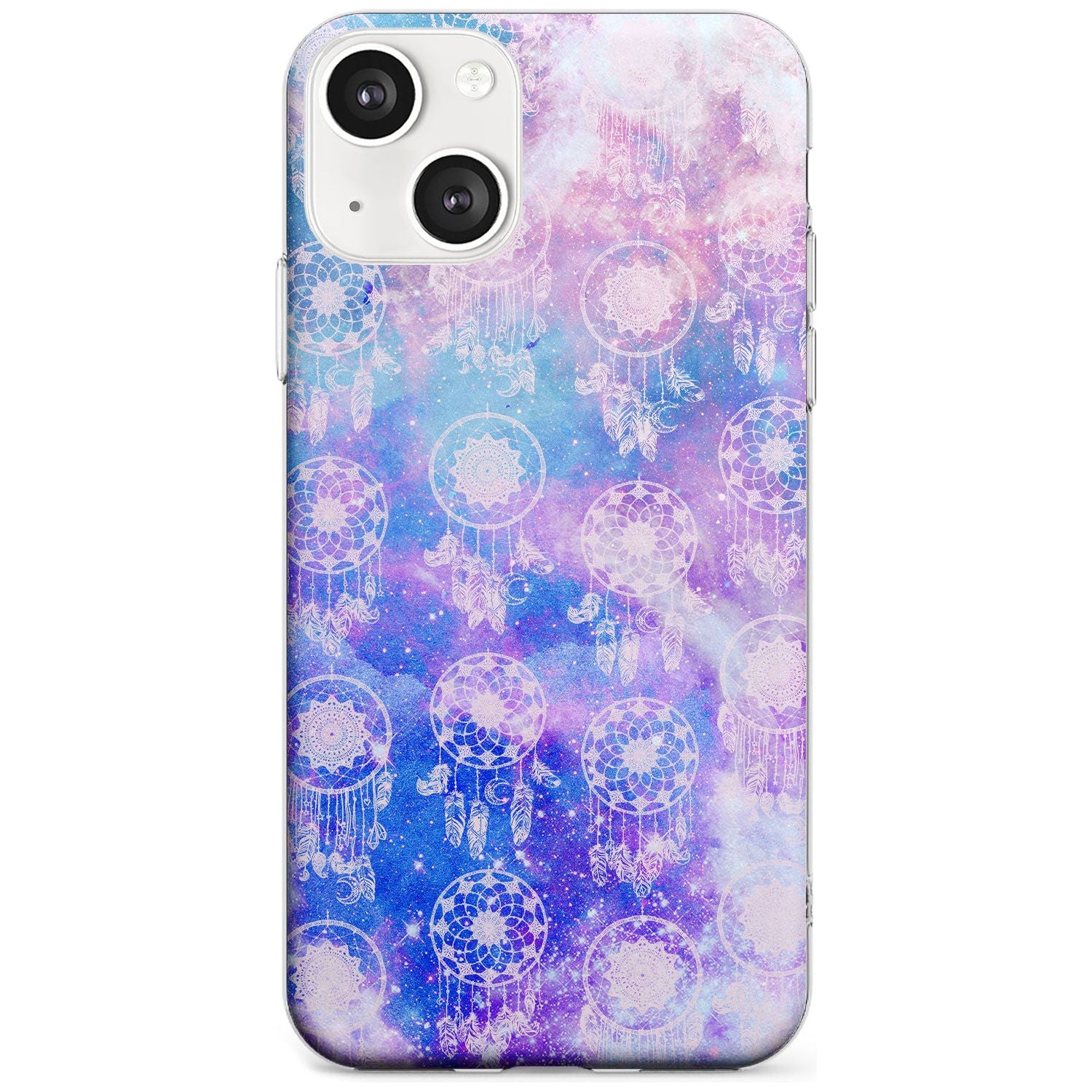Dreamcatcher Pattern Galaxy Print Tie Dye Phone Case iPhone 13 / Clear Case,iPhone 13 Mini / Clear Case,iPhone 14 / Clear Case,iPhone 14 Plus / Clear Case Blanc Space