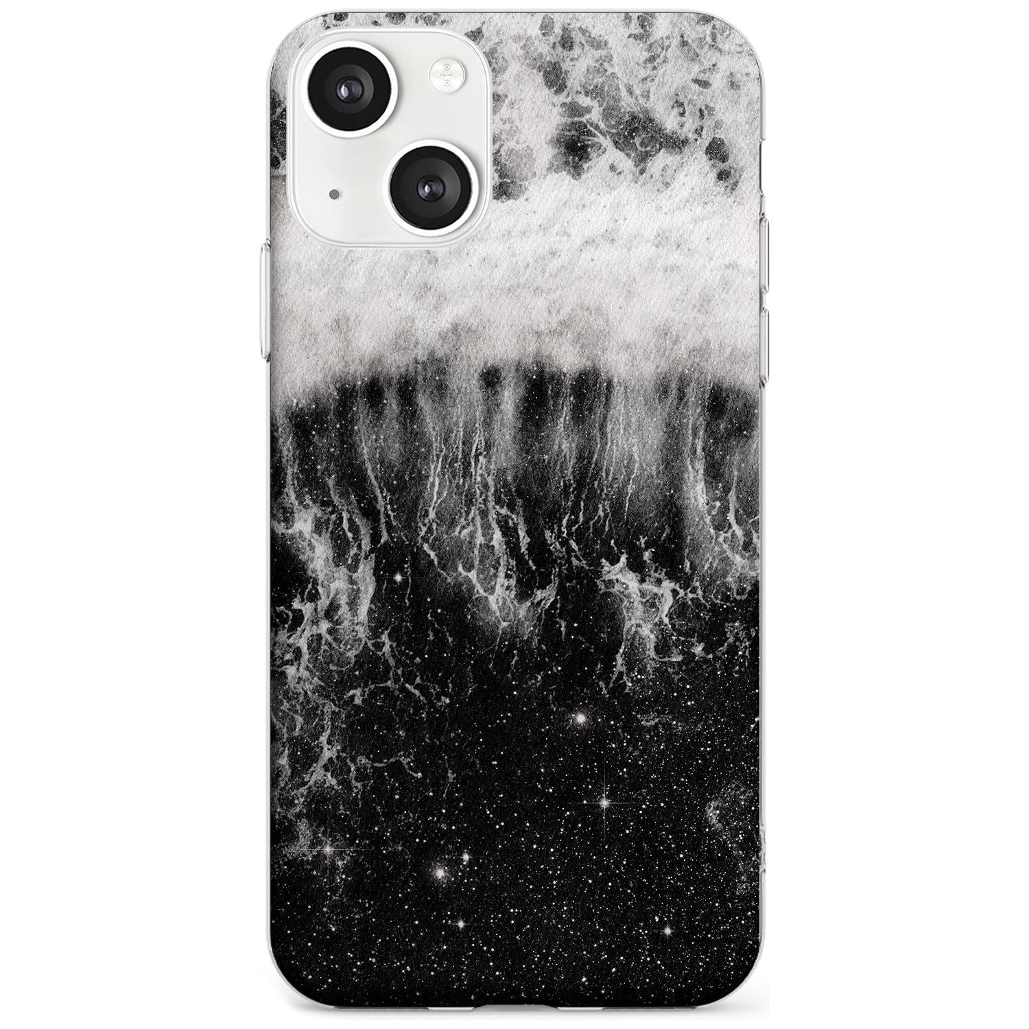 Ocean Wave Galaxy Print Phone Case iPhone 13 / Clear Case,iPhone 13 Mini / Clear Case,iPhone 14 / Clear Case,iPhone 14 Plus / Clear Case Blanc Space