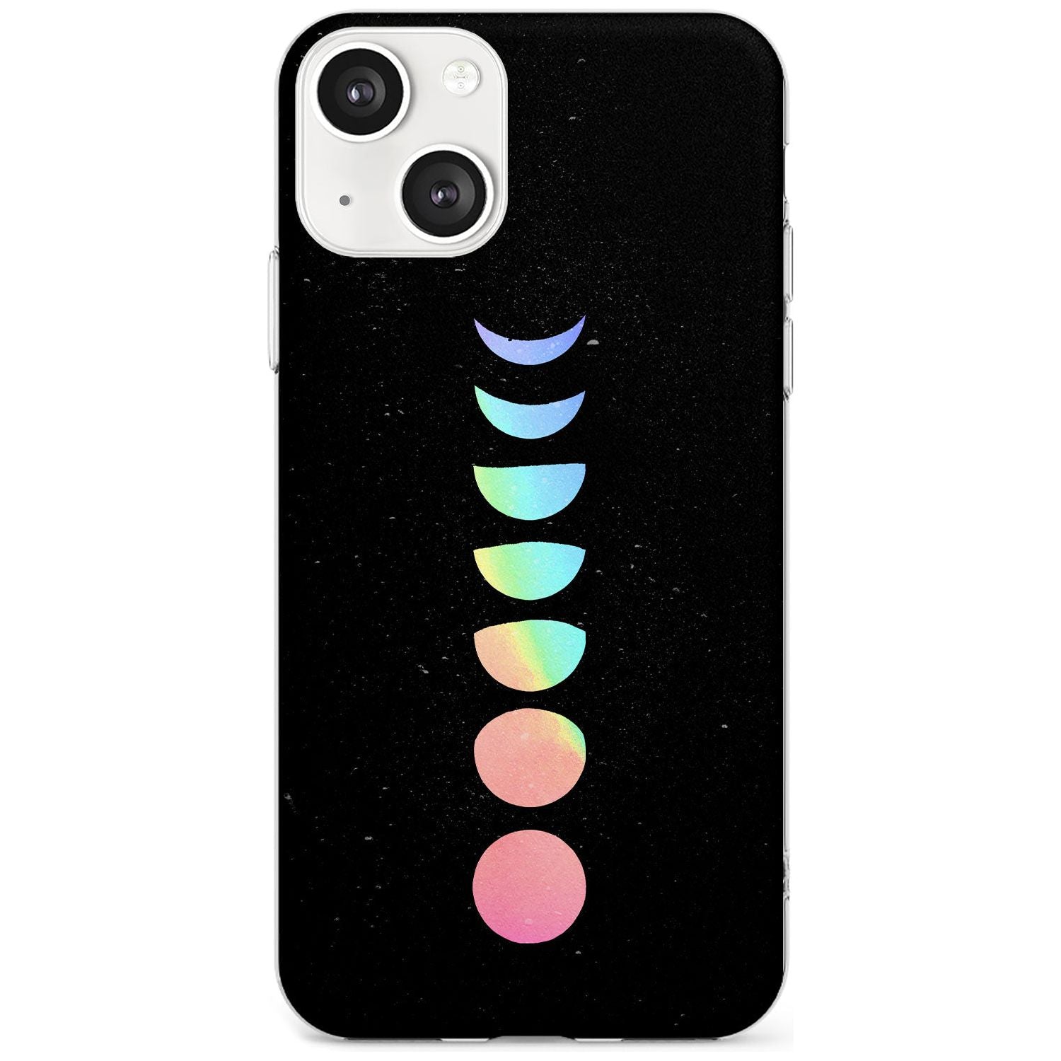 Pastel Moon Phases Phone Case iPhone 13 / Clear Case,iPhone 13 Mini / Clear Case,iPhone 14 / Clear Case,iPhone 14 Plus / Clear Case Blanc Space