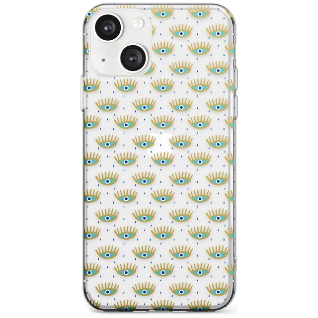 Crying Eyes (Clear) Psychedelic Eyes Pattern Phone Case iPhone 13 / Clear Case,iPhone 13 Mini / Clear Case,iPhone 14 / Clear Case,iPhone 14 Plus / Clear Case Blanc Space