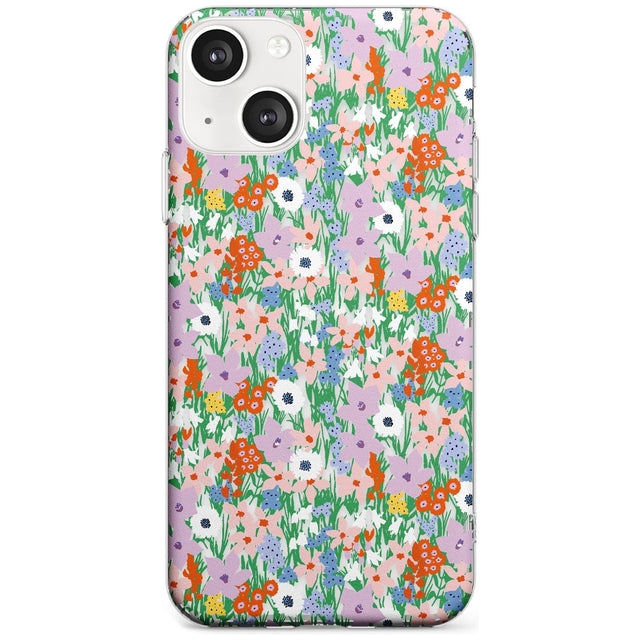 Jazzy Floral Mix: Transparent Phone Case iPhone 13 / Clear Case,iPhone 13 Mini / Clear Case,iPhone 14 / Clear Case,iPhone 14 Plus / Clear Case Blanc Space
