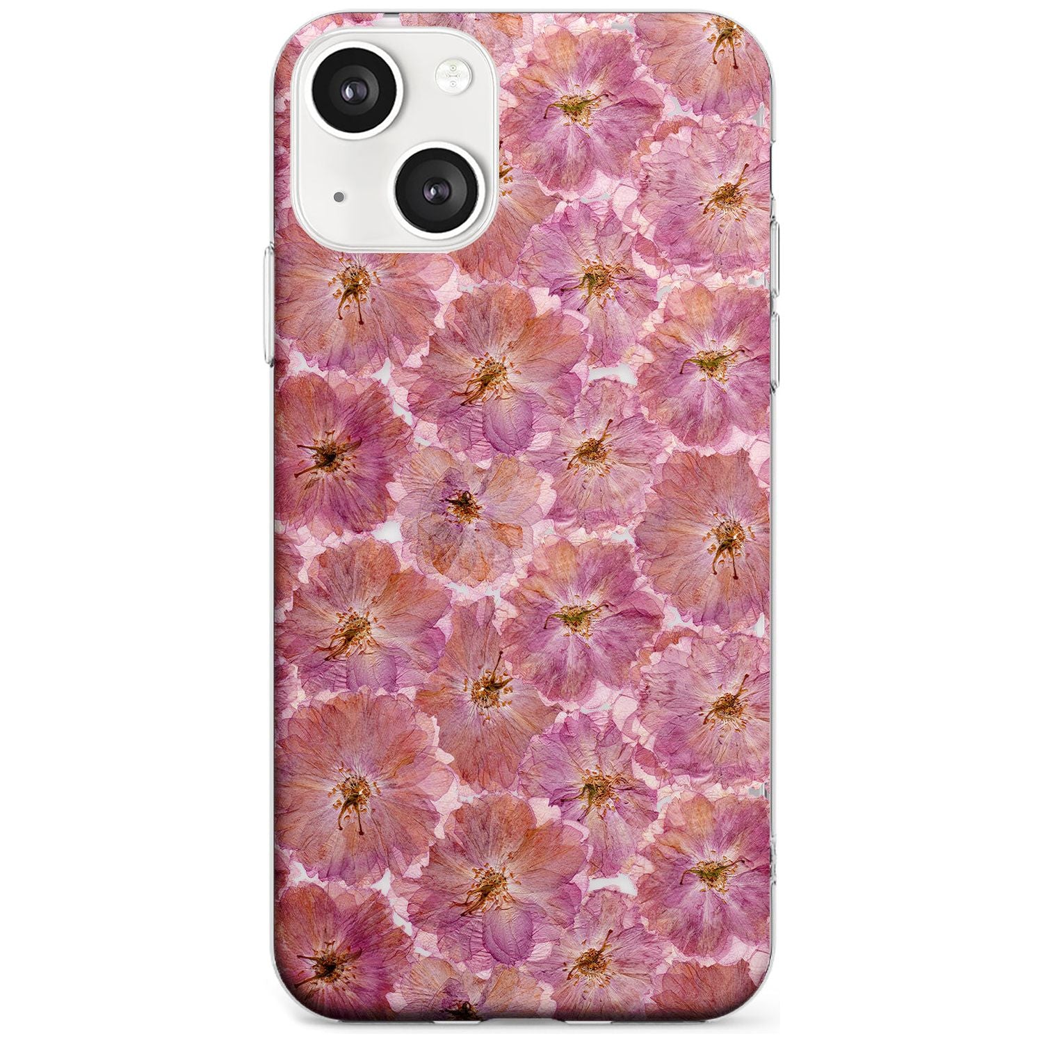 Large Pink Flowers Transparent Design Phone Case iPhone 13 / Clear Case,iPhone 13 Mini / Clear Case,iPhone 14 / Clear Case,iPhone 14 Plus / Clear Case Blanc Space
