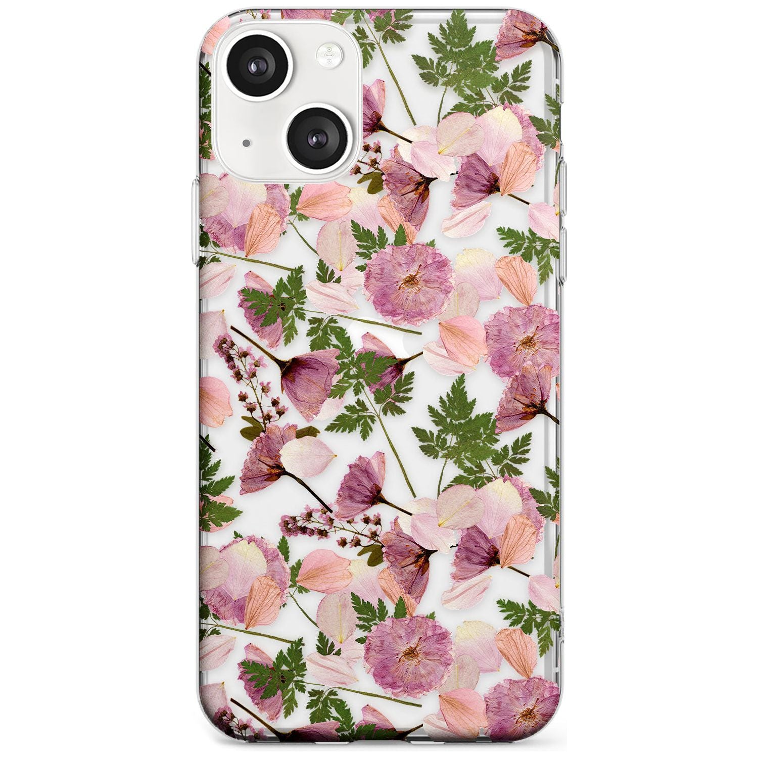 Leafy Floral Pattern Transparent Design Phone Case iPhone 13 / Clear Case,iPhone 13 Mini / Clear Case,iPhone 14 / Clear Case,iPhone 14 Plus / Clear Case Blanc Space