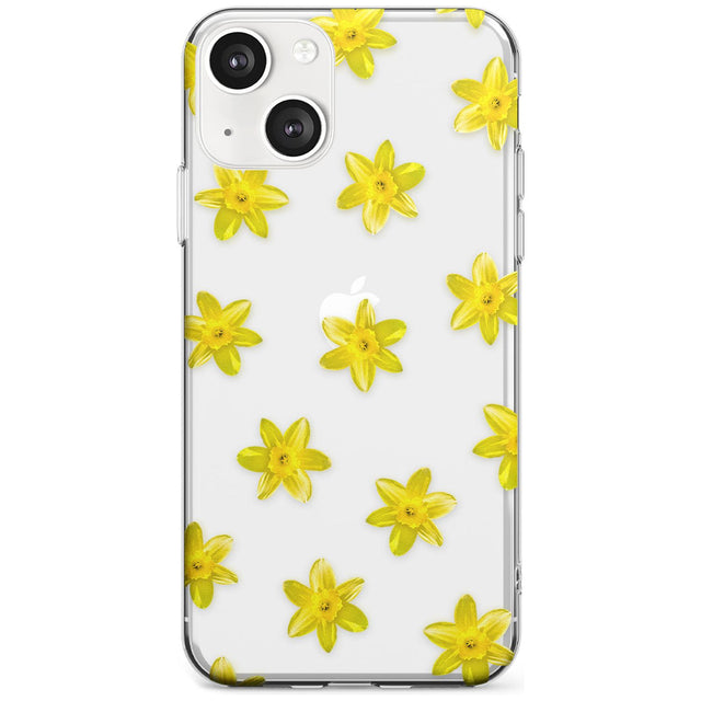 Daffodils Transparent Pattern Phone Case iPhone 13 / Clear Case,iPhone 13 Mini / Clear Case,iPhone 14 / Clear Case,iPhone 14 Plus / Clear Case Blanc Space