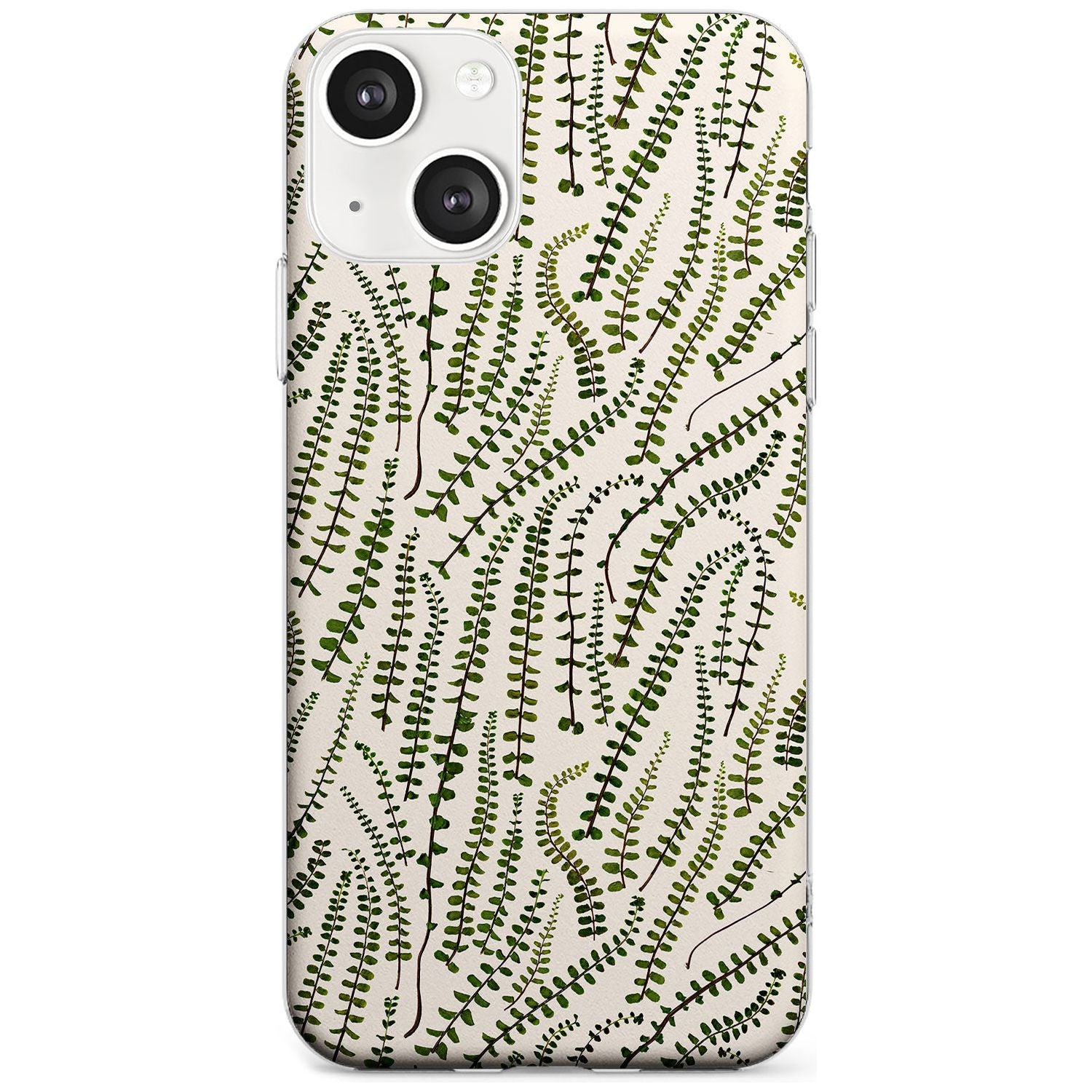 Fern Leaf Pattern Design - Cream Phone Case iPhone 13 / Clear Case,iPhone 13 Mini / Clear Case,iPhone 14 / Clear Case,iPhone 14 Plus / Clear Case Blanc Space