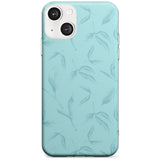 Blue Leaves Vintage Botanical Phone Case iPhone 13 / Clear Case,iPhone 13 Mini / Clear Case,iPhone 14 / Clear Case,iPhone 14 Plus / Clear Case Blanc Space