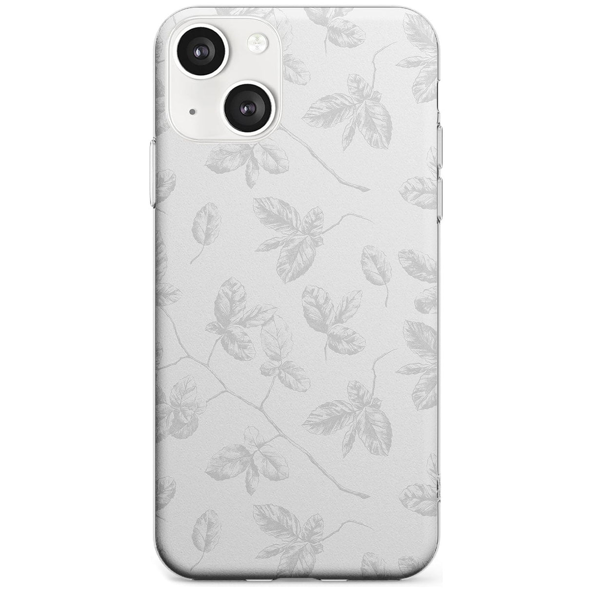 Grey Branches Vintage Botanical Phone Case iPhone 13 / Clear Case,iPhone 13 Mini / Clear Case,iPhone 14 / Clear Case,iPhone 14 Plus / Clear Case Blanc Space