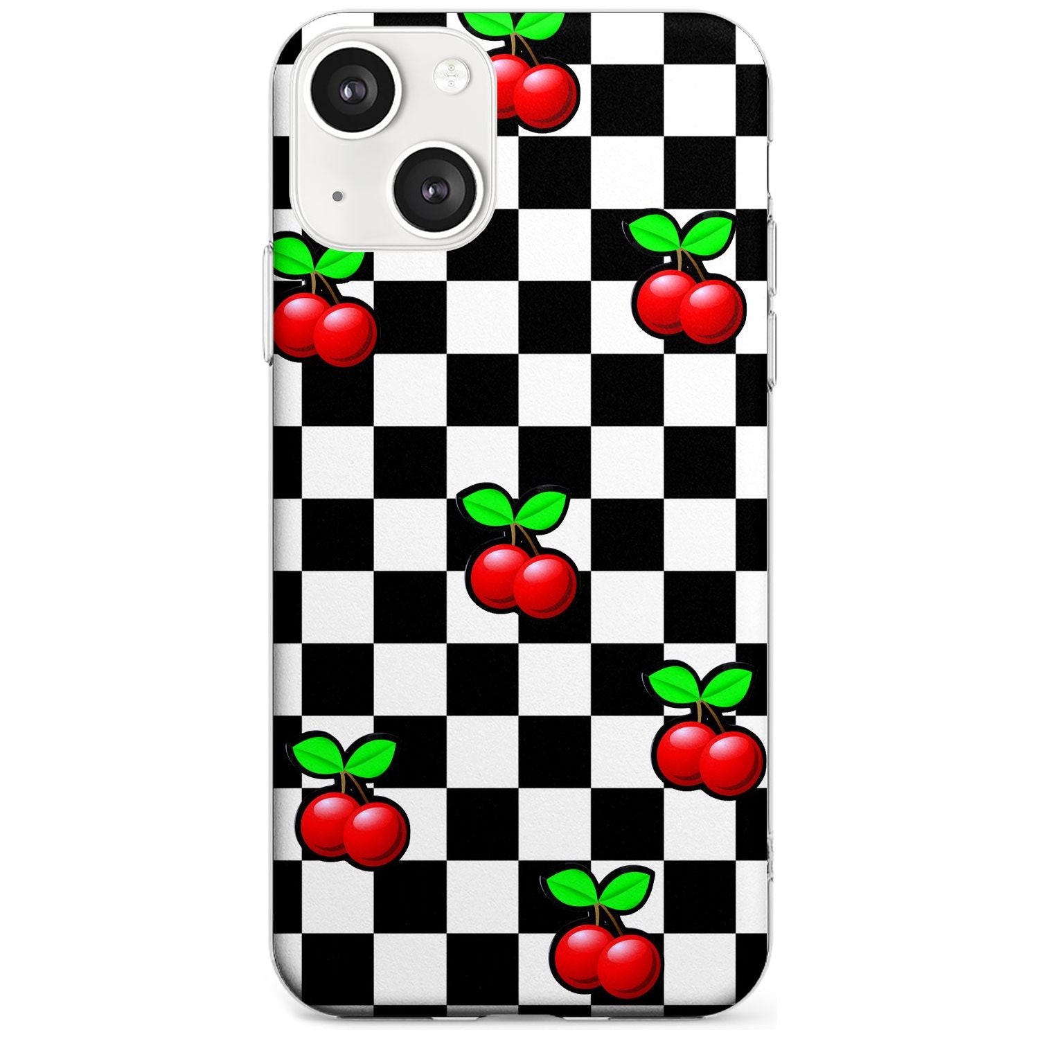 Checkered Cherry Slim Phone Case for iPhone 13 & 13 Mini