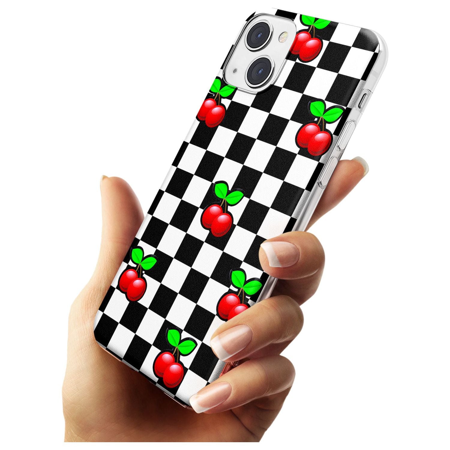 Checkered Cherry Slim Phone Case for iPhone 13 & 13 Mini