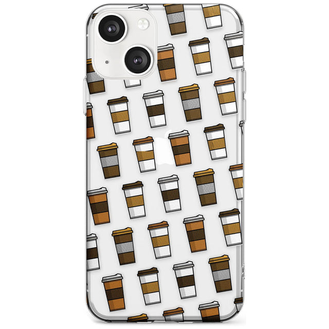 Coffee Cup Pattern Slim Phone Case for iPhone 13 & 13 Mini