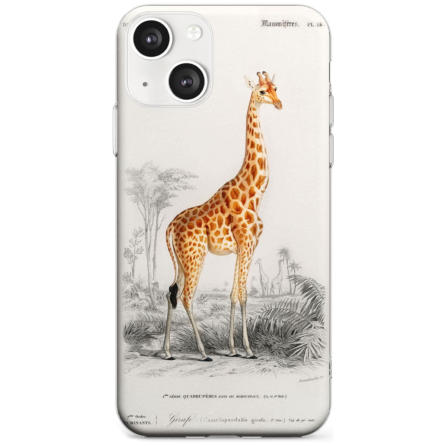 Vintage Girafe Art Slim Phone Case for iPhone 13 & 13 Mini
