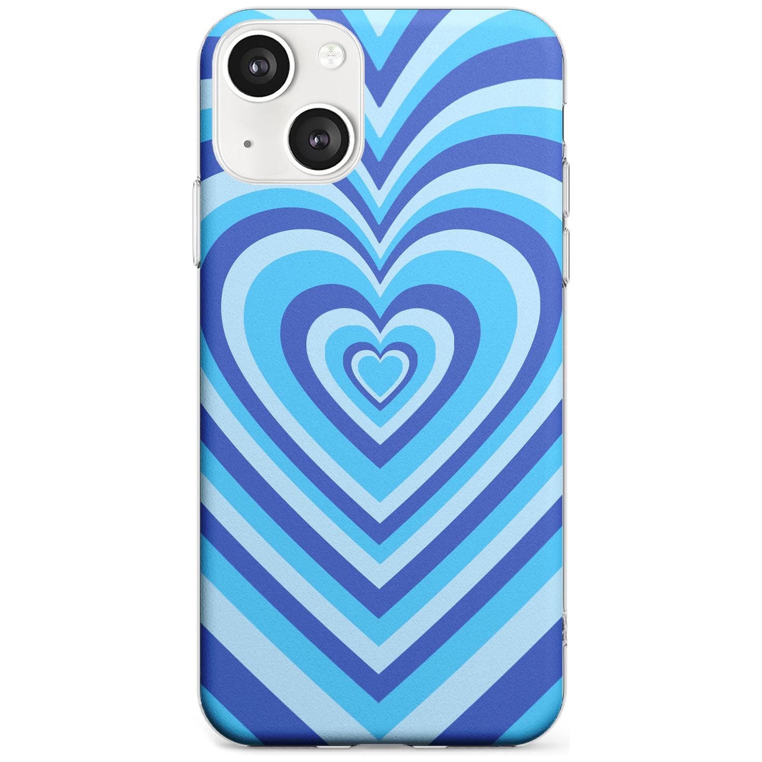 Blue Heart Illusion Slim Phone Case for iPhone 13 & 13 Mini