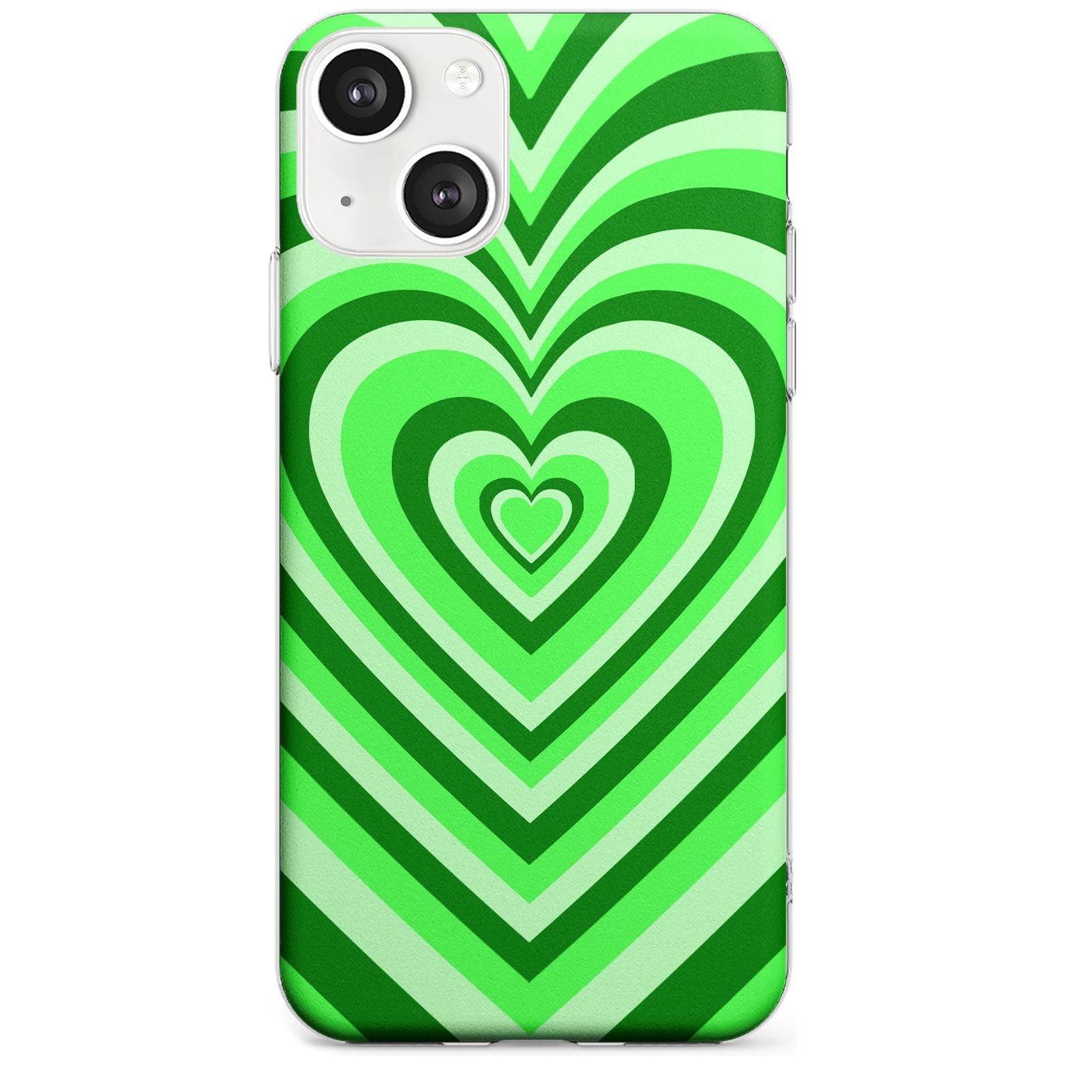 Green Heart Illusion Slim Phone Case for iPhone 13 & 13 Mini