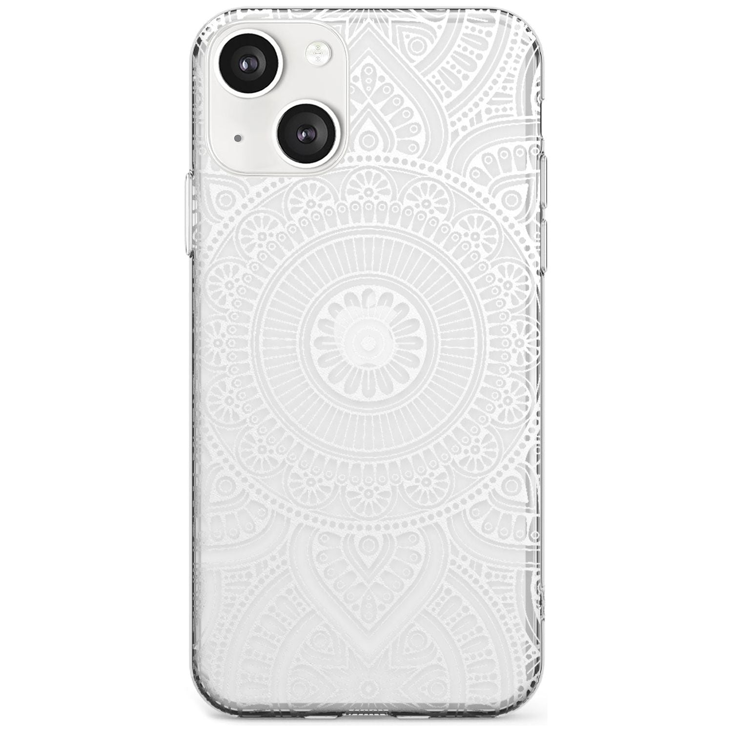 White Henna Flower Wheel Slim Phone Case for iPhone 13 & 13 Mini