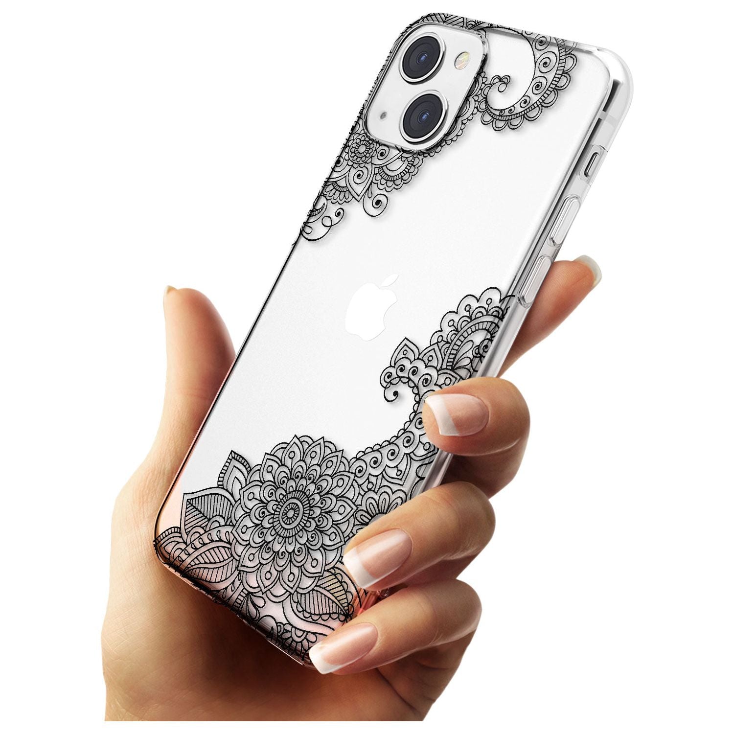 Black Henna Botanicals Slim Phone Case for iPhone 13 & 13 Mini