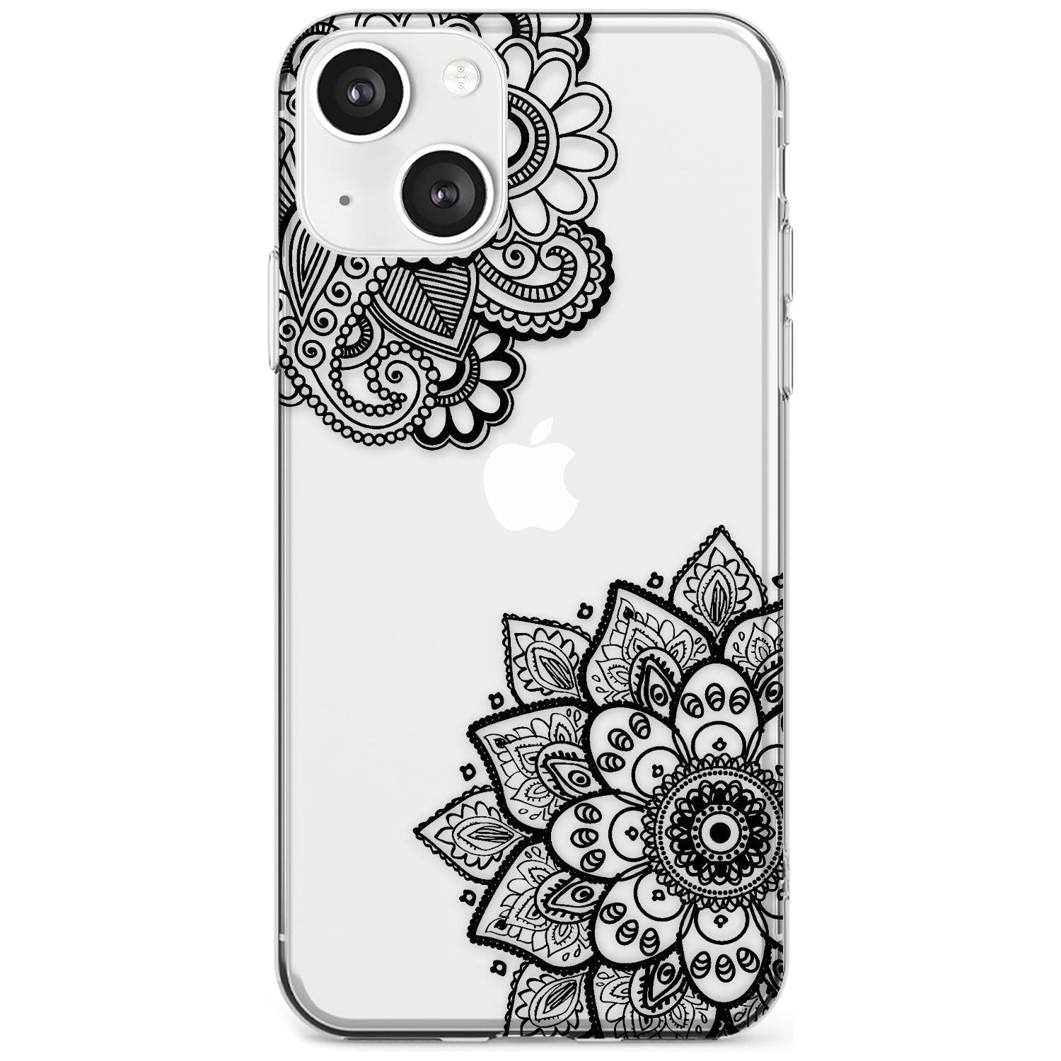 Black Henna Florals Slim Phone Case for iPhone 13 & 13 Mini