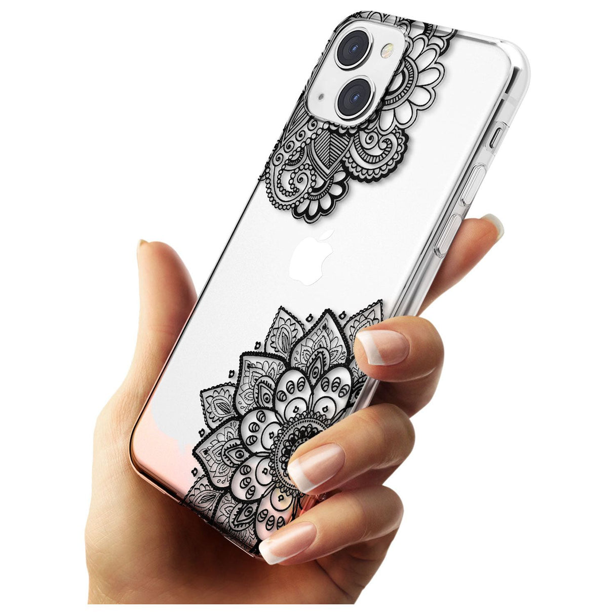 Black Henna Florals Slim Phone Case for iPhone 13 & 13 Mini