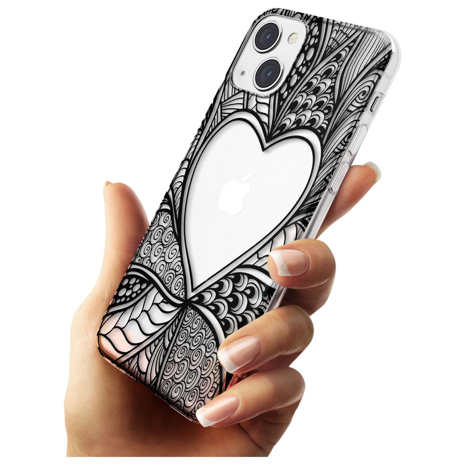 Black Henna Heart Slim Phone Case for iPhone 13 & 13 Mini