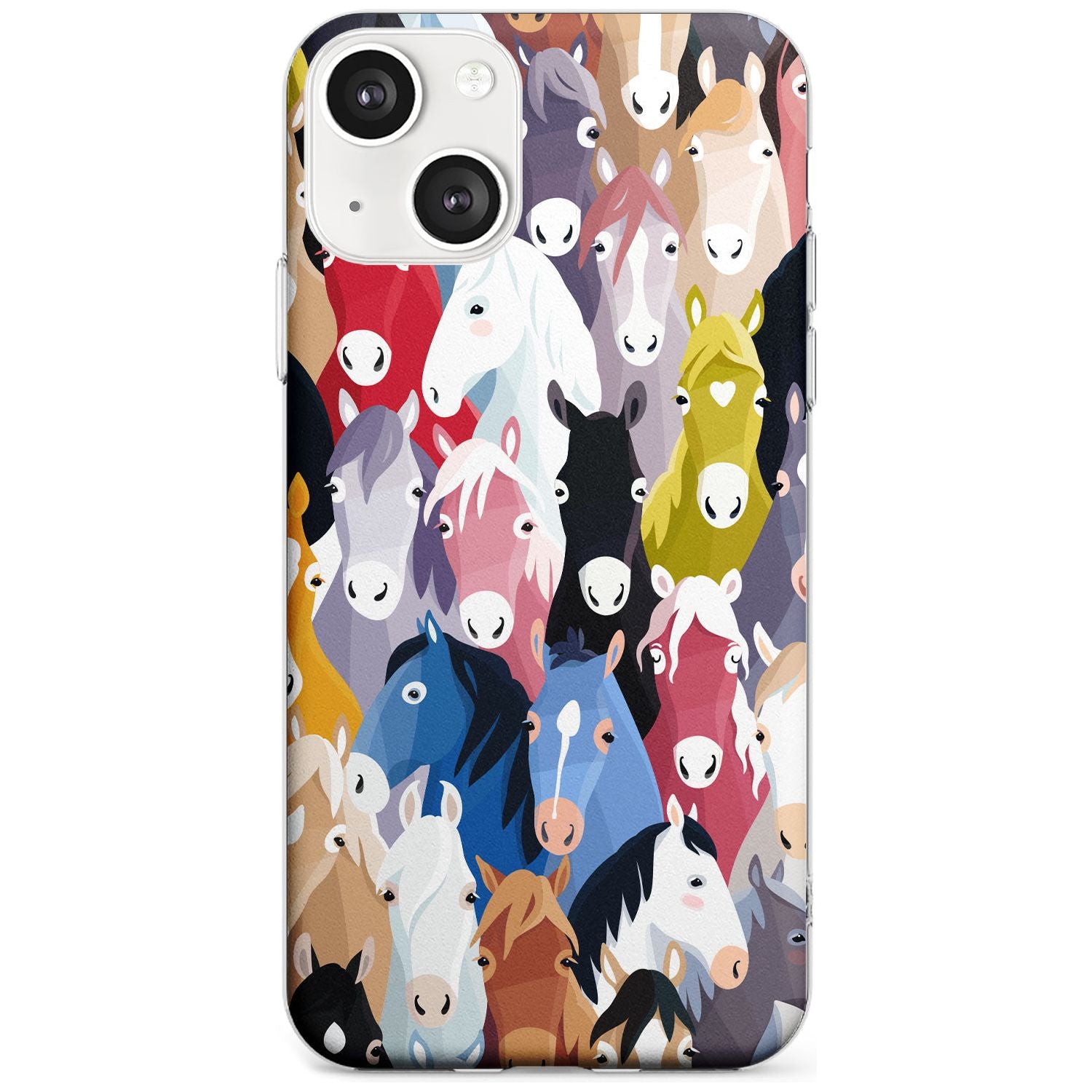 Colourful Horse Pattern Slim Phone Case for iPhone 13 & 13 Mini