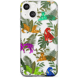 Colourful Tiger Jungle Cat Pattern Phone Case iPhone 13 / Clear Case,iPhone 13 Mini / Clear Case,iPhone 14 / Clear Case,iPhone 14 Plus / Clear Case Blanc Space