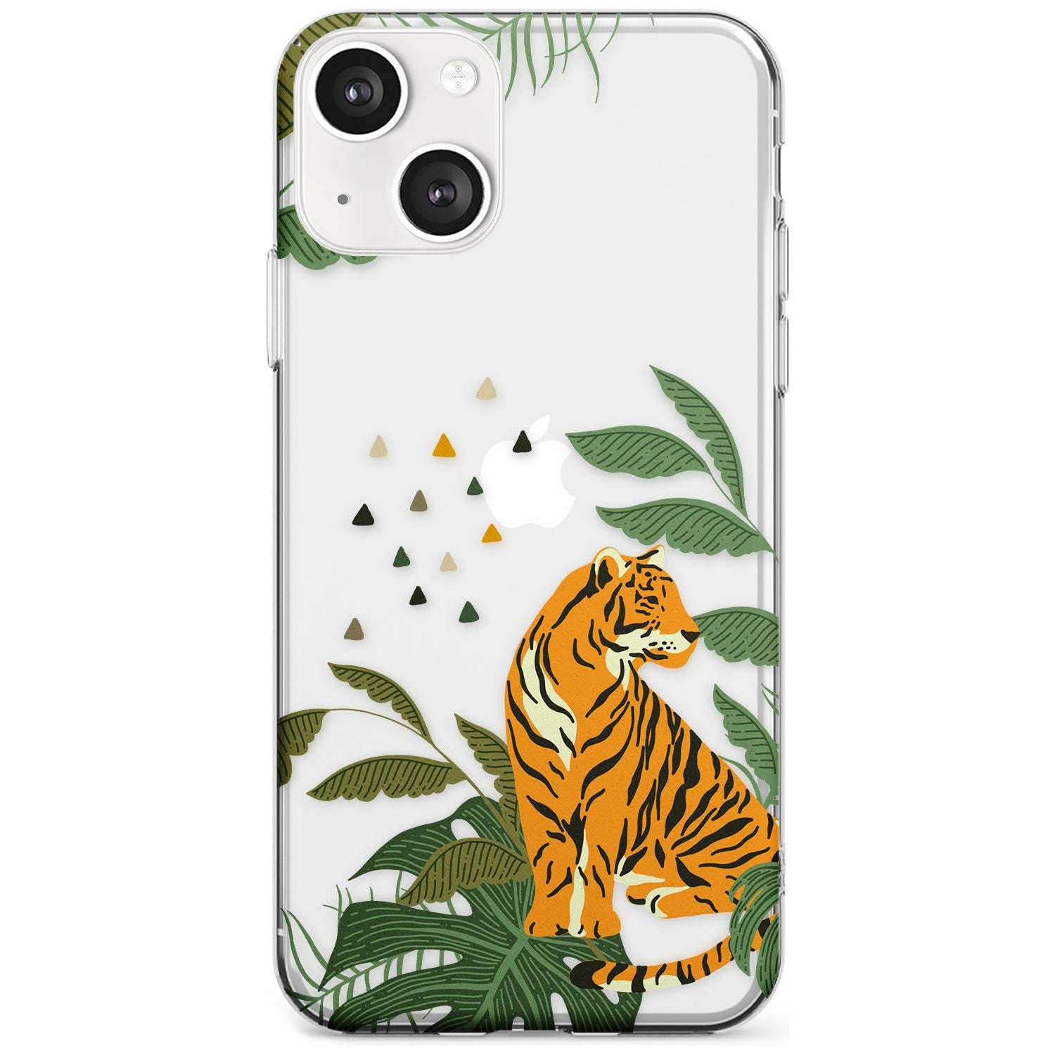 Large Tiger Clear Jungle Cat Pattern Phone Case iPhone 13 / Clear Case,iPhone 13 Mini / Clear Case,iPhone 14 / Clear Case,iPhone 14 Plus / Clear Case Blanc Space