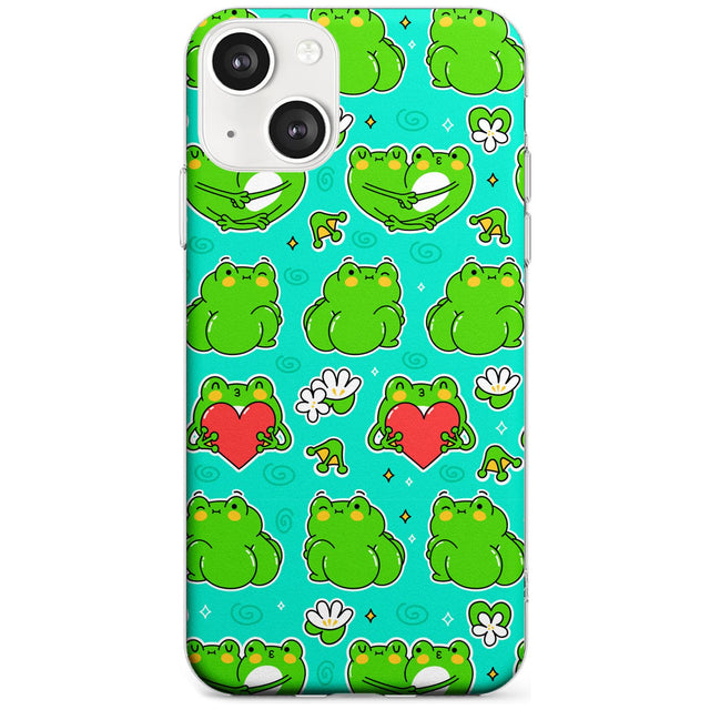 Frog Booty Kawaii Pattern Phone Case iPhone 13 / Clear Case,iPhone 13 Mini / Clear Case,iPhone 14 / Clear Case,iPhone 14 Plus / Clear Case Blanc Space