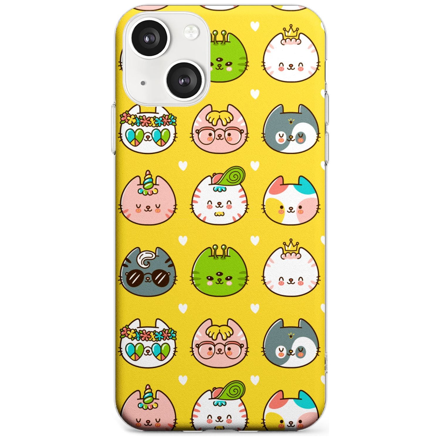 Mythical Cats Kawaii Pattern Slim Phone Case for iPhone 13 & 13 Mini