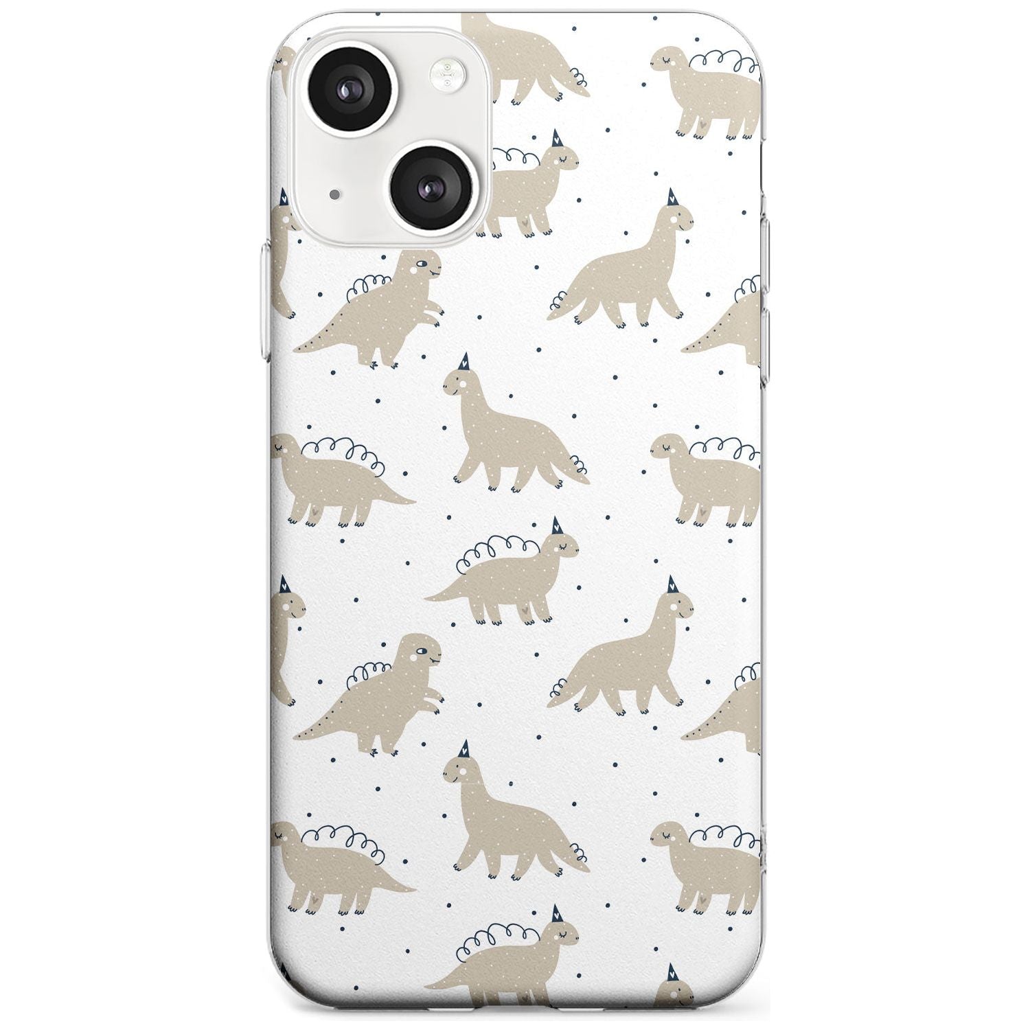 Adorable Dinosaurs Pattern Phone Case iPhone 13 / Clear Case,iPhone 13 Mini / Clear Case,iPhone 14 / Clear Case,iPhone 14 Plus / Clear Case Blanc Space