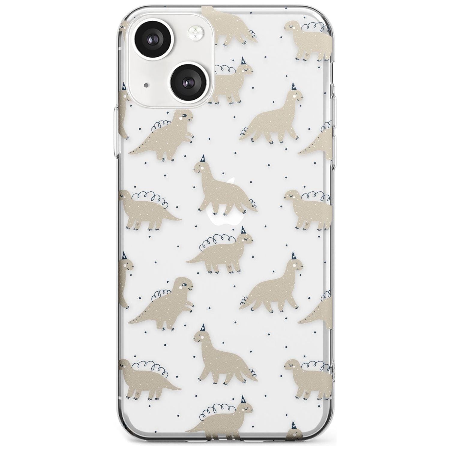 Adorable Dinosaurs Pattern (Clear) Phone Case iPhone 13 / Clear Case,iPhone 13 Mini / Clear Case,iPhone 14 / Clear Case,iPhone 14 Plus / Clear Case Blanc Space