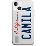 California License Plate Custom Phone Case iPhone 13 / Clear Case,iPhone 13 Mini / Clear Case,iPhone 14 / Clear Case,iPhone 14 Plus / Clear Case Blanc Space