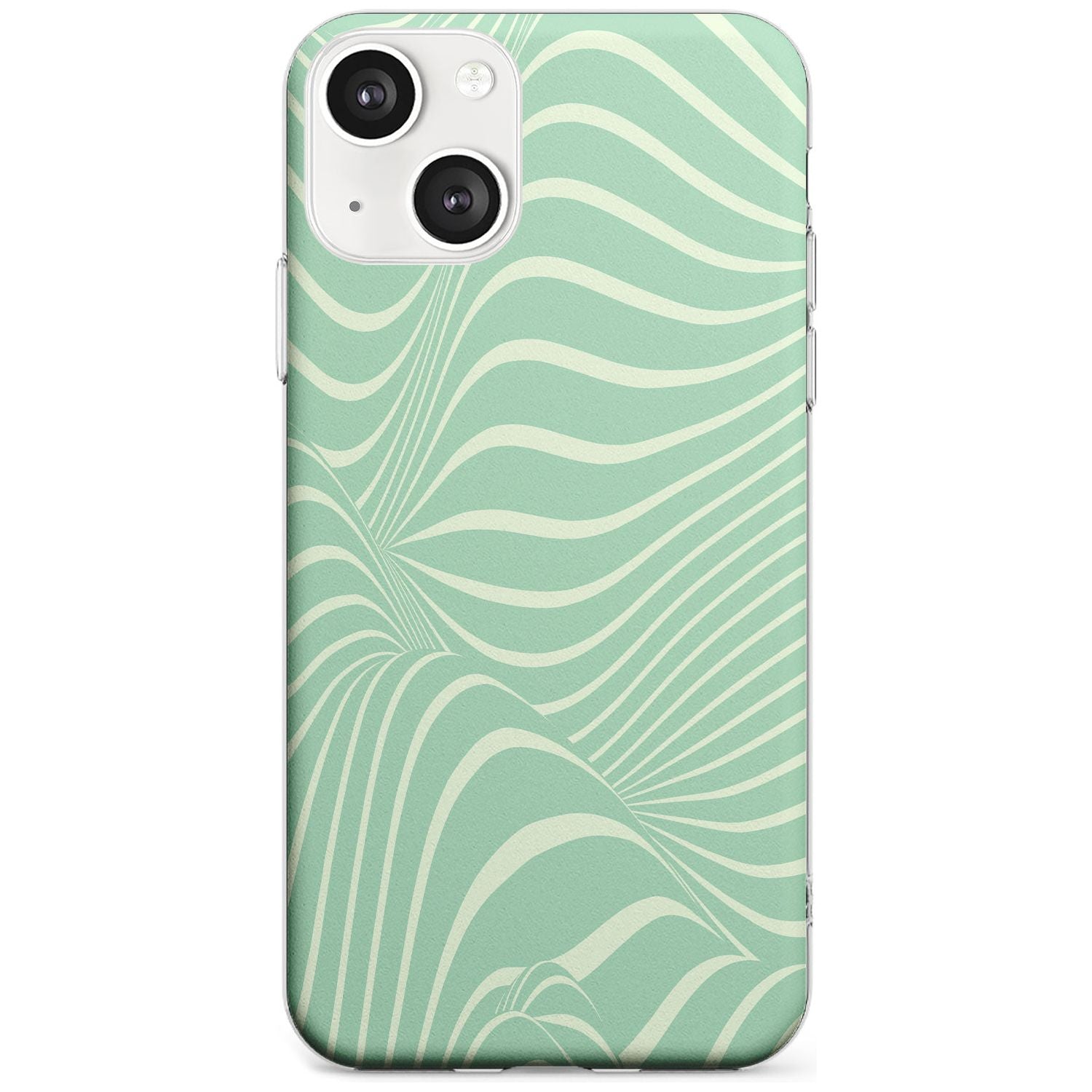 Mint Green Distorted Line Phone Case iPhone 13 Mini / Clear Case,iPhone 13 / Clear Case,iPhone 14 Plus / Clear Case,iPhone 14 / Clear Case Blanc Space