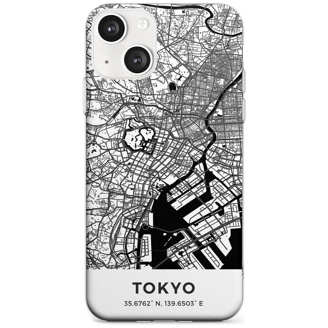 Map of Tokyo, Japan Phone Case iPhone 13 / Clear Case,iPhone 13 Mini / Clear Case,iPhone 14 / Clear Case,iPhone 14 Plus / Clear Case Blanc Space