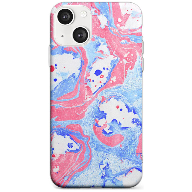 Pink, Blue & White Marbled Paper Pattern