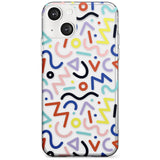 Colourful Squiggles Memphis Retro Pattern Design Phone Case iPhone 13 / Clear Case,iPhone 13 Mini / Clear Case,iPhone 14 / Clear Case,iPhone 14 Plus / Clear Case Blanc Space