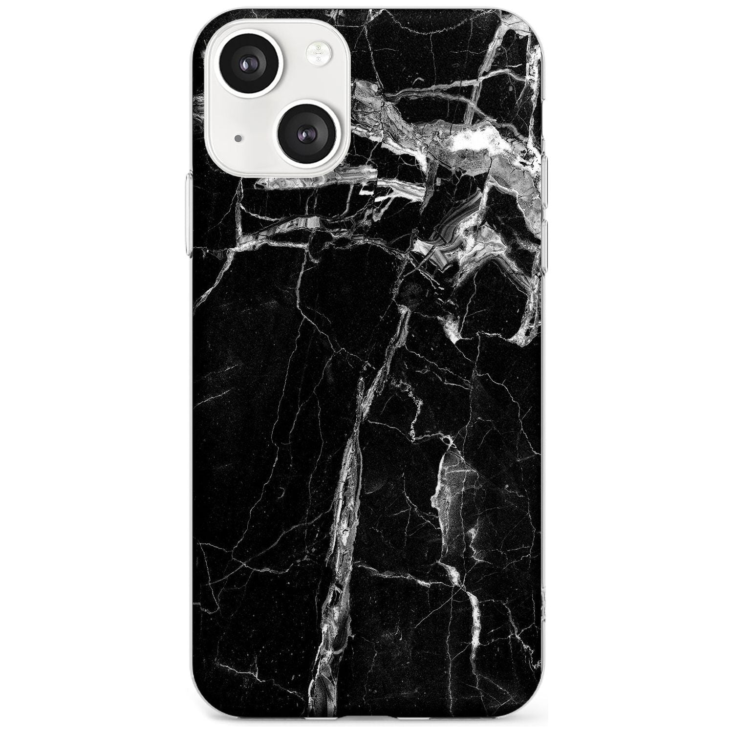 Black Onyx Marble Texture Phone Case iPhone 13 / Clear Case,iPhone 13 Mini / Clear Case,iPhone 14 / Clear Case,iPhone 14 Plus / Clear Case Blanc Space