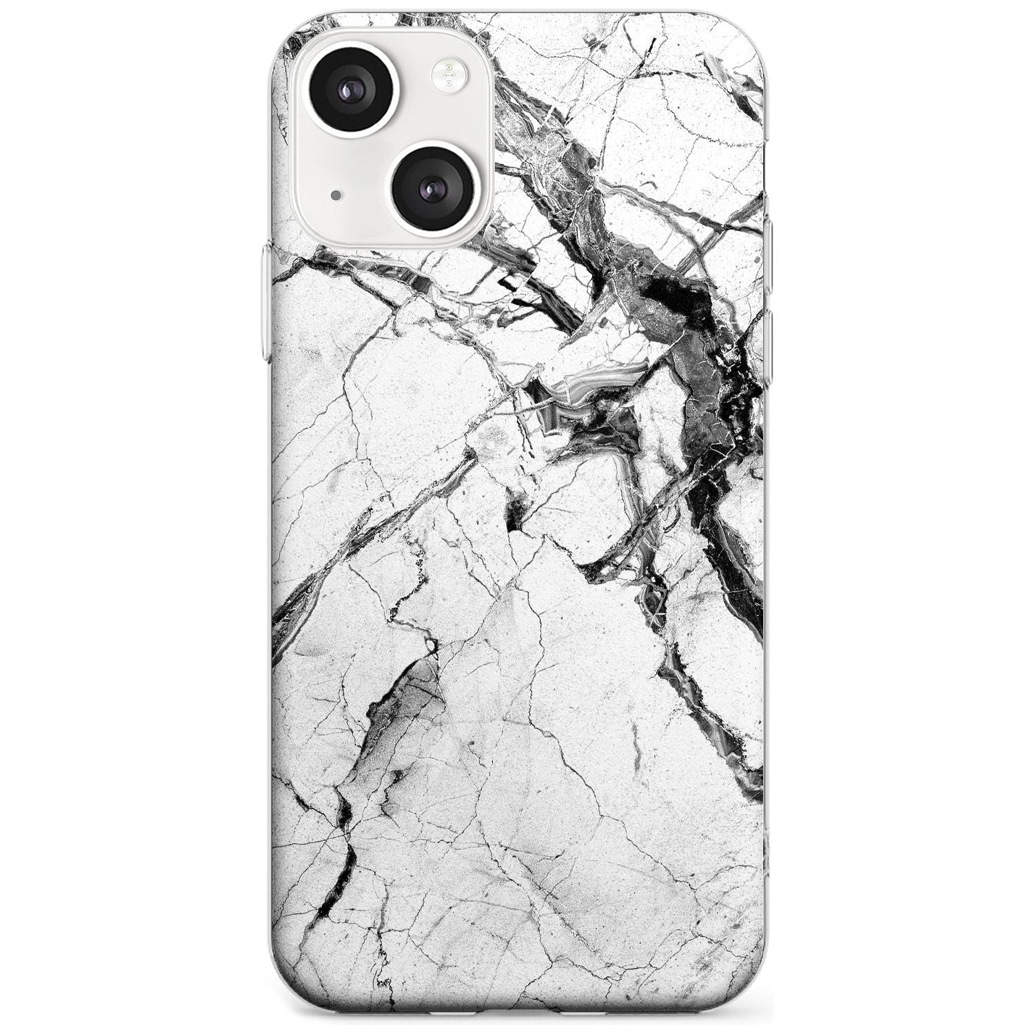Black & White Stormy Marble Phone Case iPhone 13 / Clear Case,iPhone 13 Mini / Clear Case,iPhone 14 / Clear Case,iPhone 14 Plus / Clear Case Blanc Space