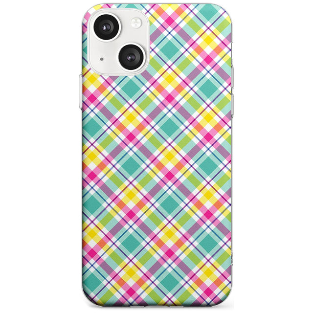 Crosshatch Plaid Phone Case iPhone 13 Mini / Clear Case,iPhone 13 / Clear Case,iPhone 14 Plus / Clear Case,iPhone 14 / Clear Case Blanc Space