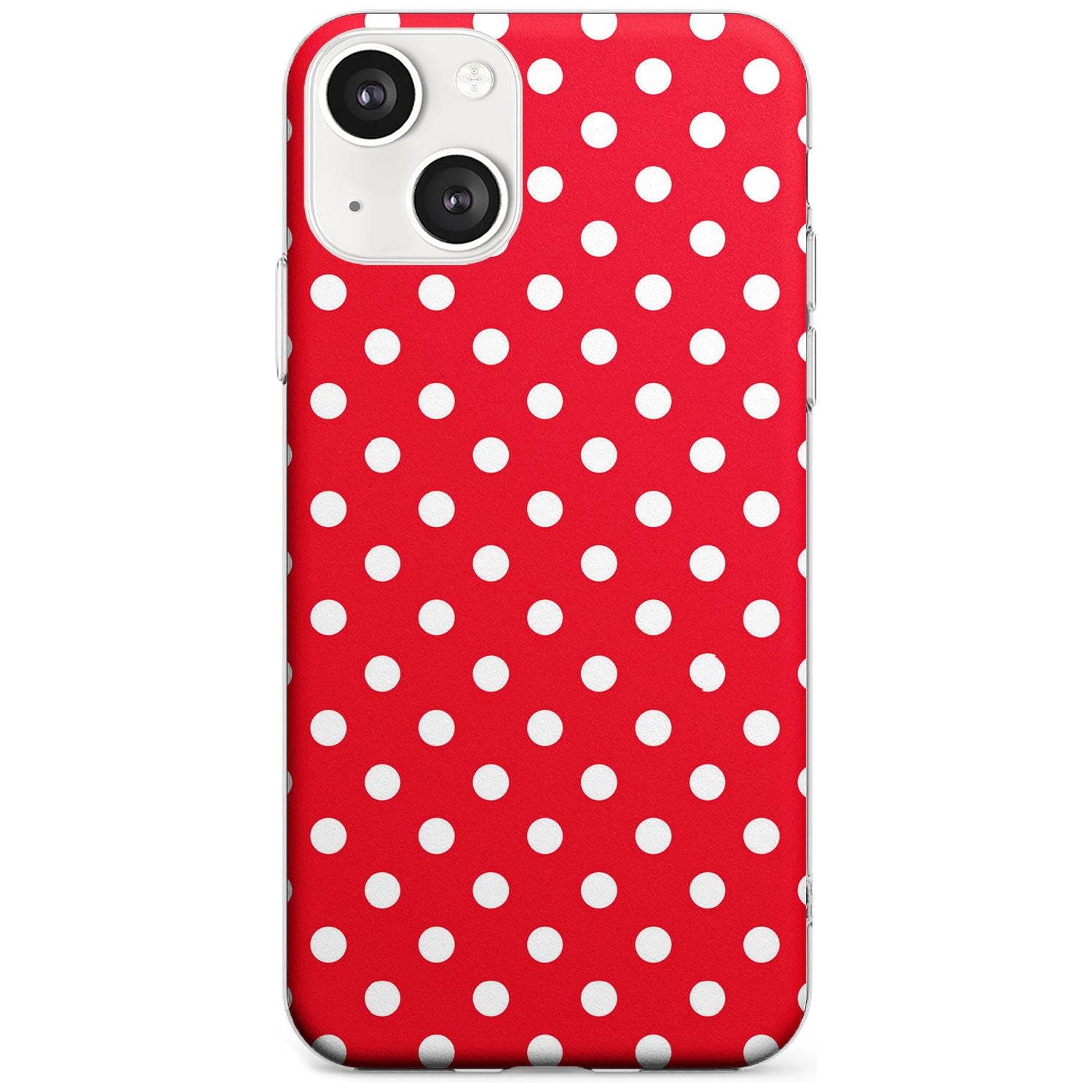 Designer Lava Red Polka Dot Phone Case iPhone 13 Mini / Clear Case,iPhone 13 / Clear Case,iPhone 14 Plus / Clear Case,iPhone 14 / Clear Case Blanc Space