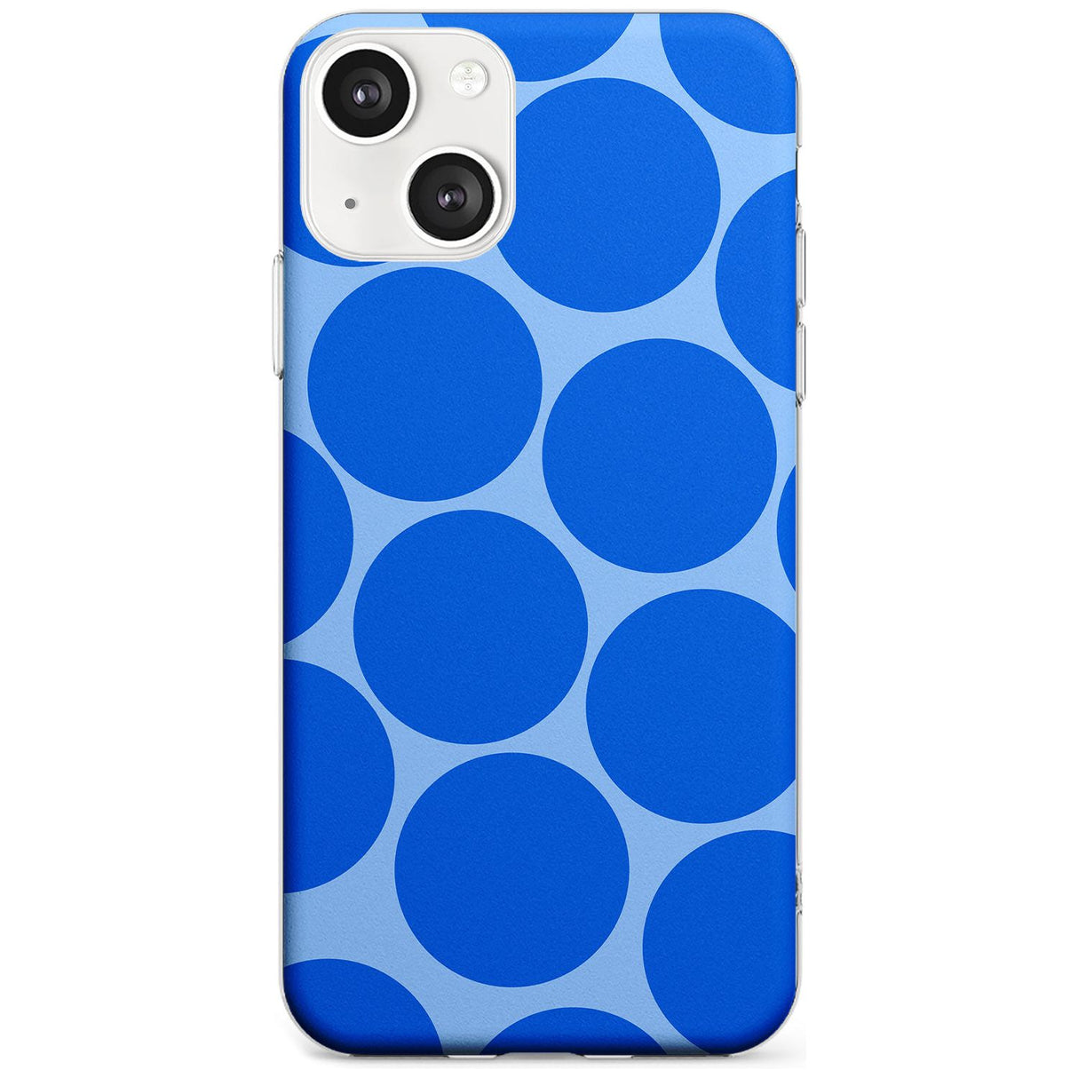 Abstract Retro Shapes: Blue Dots Phone Case iPhone 13 / Clear Case,iPhone 13 Mini / Clear Case,iPhone 14 / Clear Case,iPhone 14 Plus / Clear Case Blanc Space
