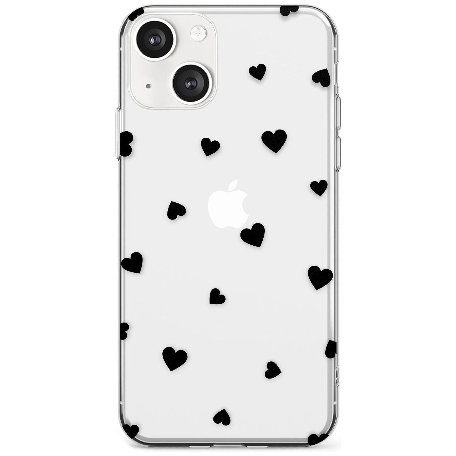Black Hearts Pattern Phone Case iPhone 13 / Clear Case,iPhone 13 Mini / Clear Case,iPhone 14 / Clear Case,iPhone 14 Plus / Clear Case Blanc Space