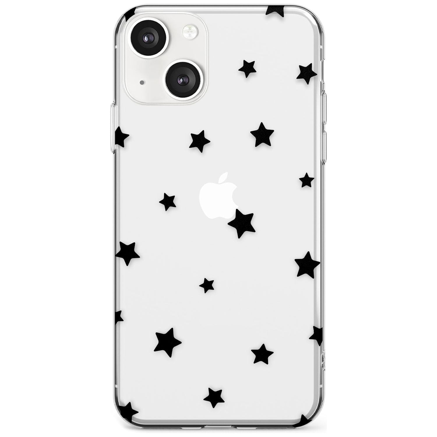 Black Stars Pattern Phone Case iPhone 13 / Clear Case,iPhone 13 Mini / Clear Case,iPhone 14 / Clear Case,iPhone 14 Plus / Clear Case Blanc Space